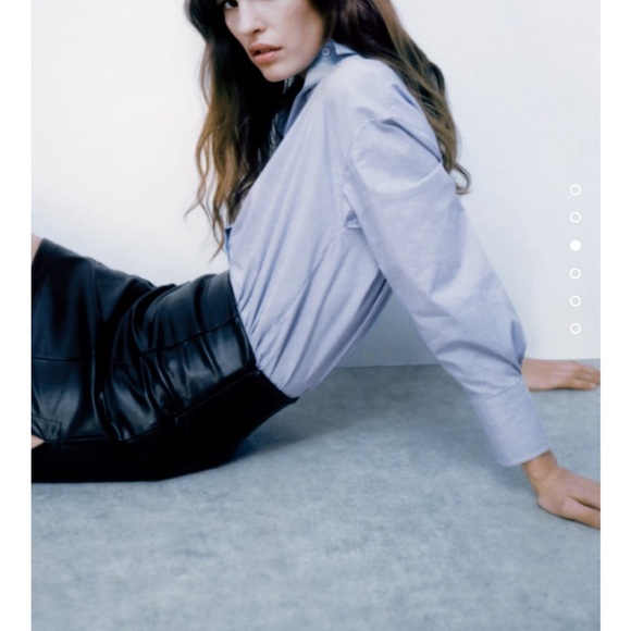 Zara Topstitched faux leather skirt - Picture 6 of 6